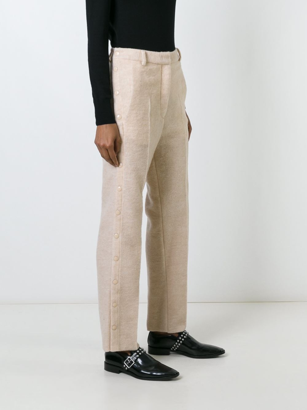 button detail trousers