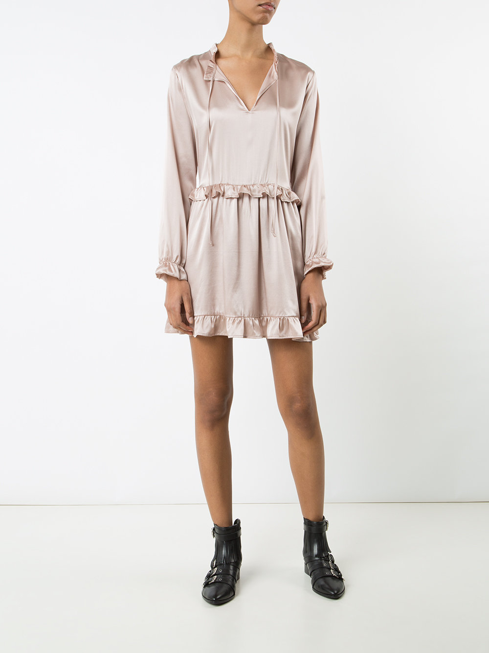 frilled trim dress