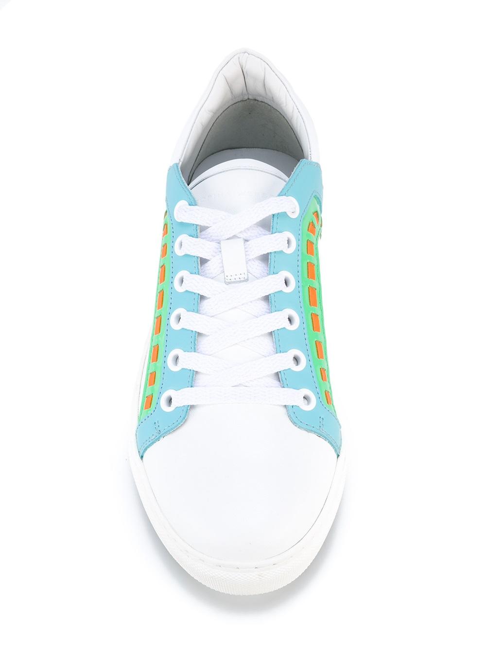 stripes detail lace-up sneakers