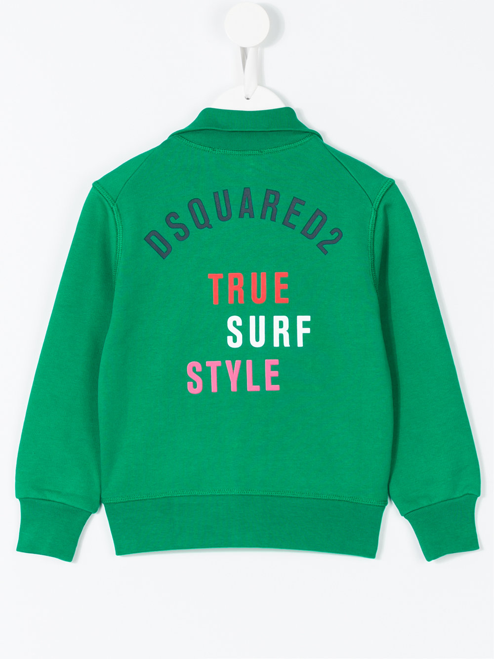 logo print zip cardigan