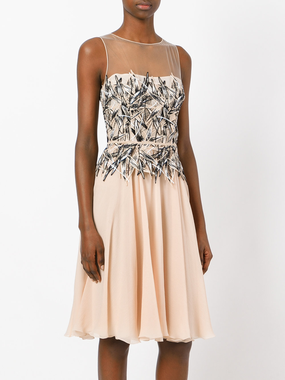 macrame lace panel dress