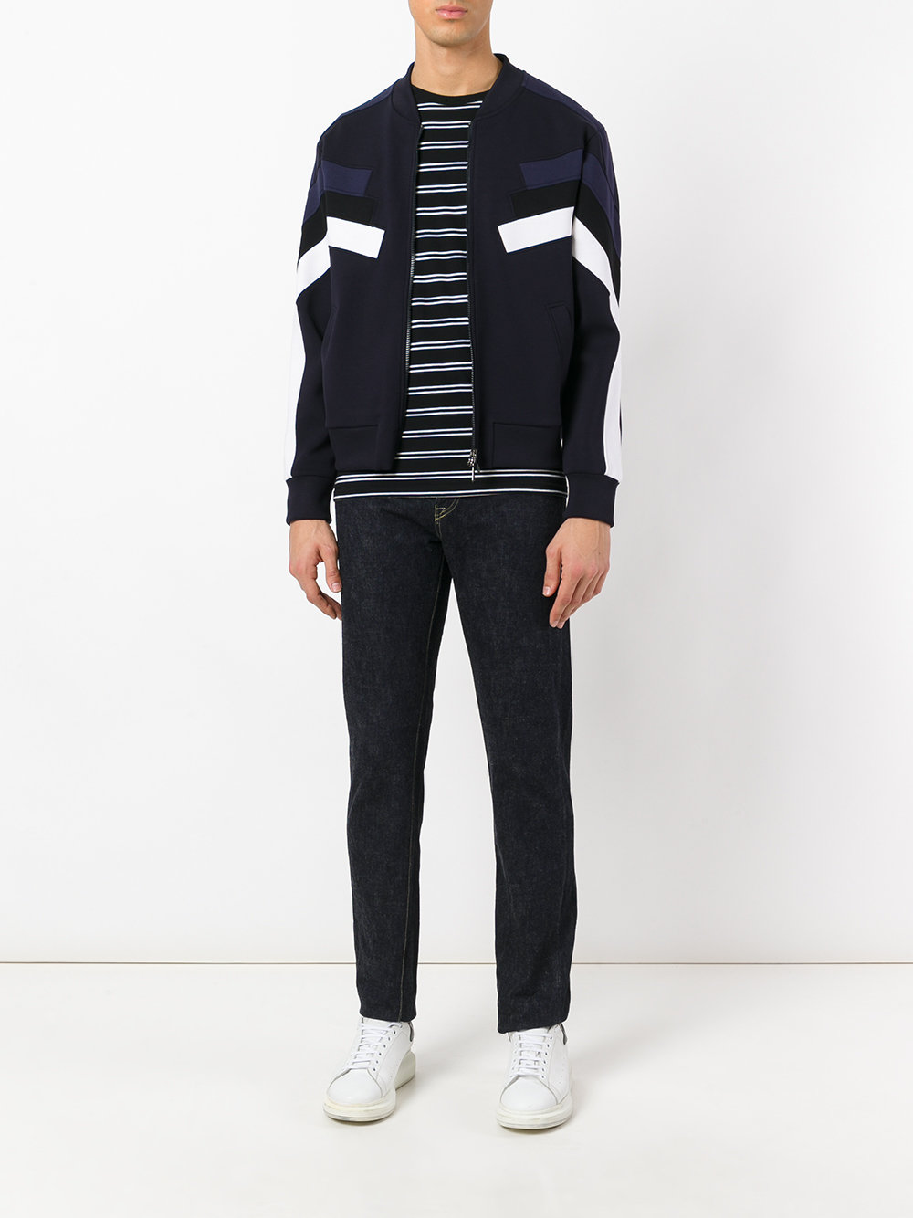 sleeve panel zip cardigan 
