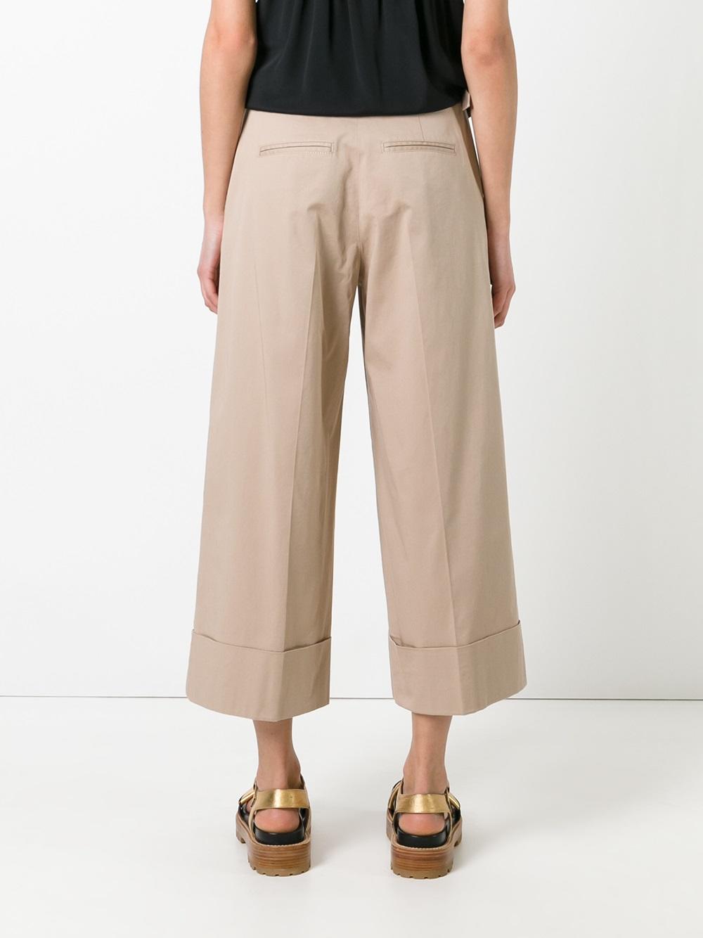 wide-legged cropped trousers