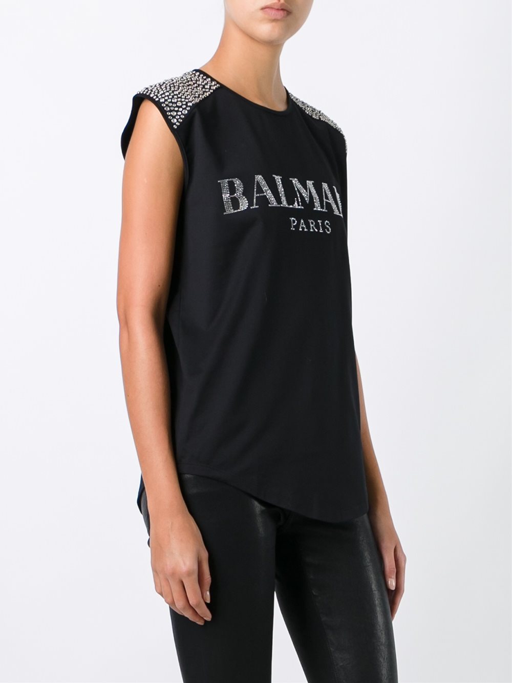 embellished logo tank top