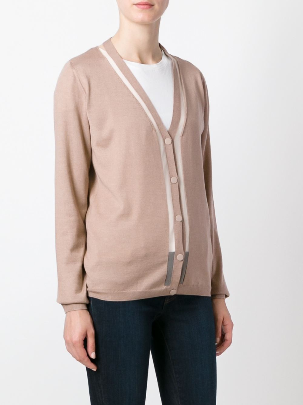 transparent panel cardigan