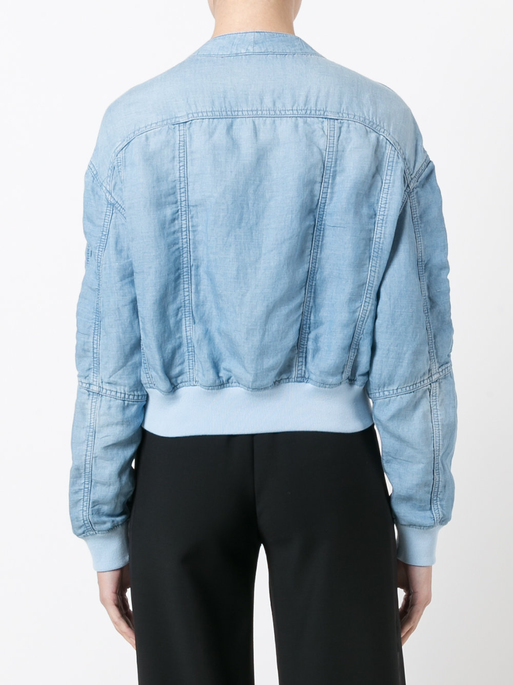 cropped washed denim jacket