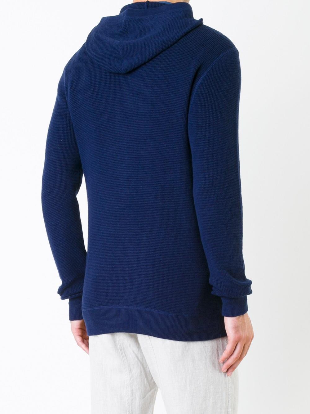 zipped knitted hoodie