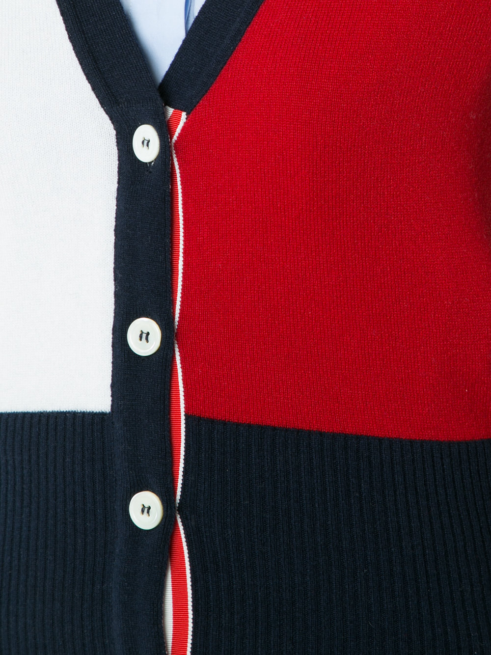 block colour V-neck cardigan