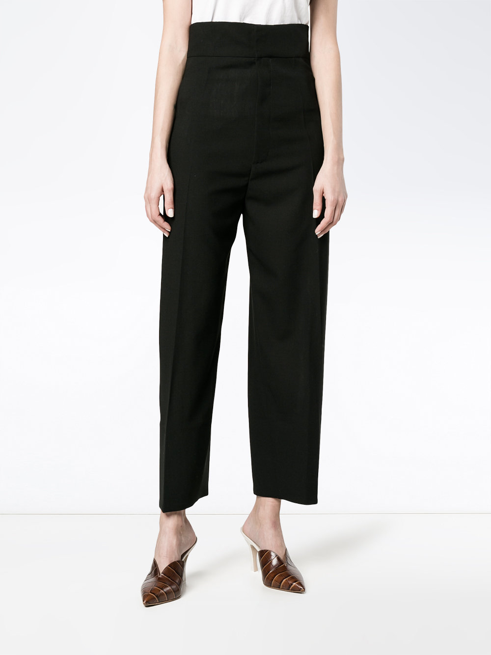 Cropped High Waisted Trousers 