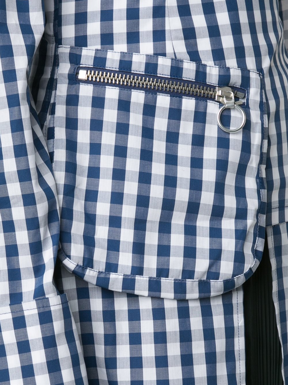 high neck check shirt