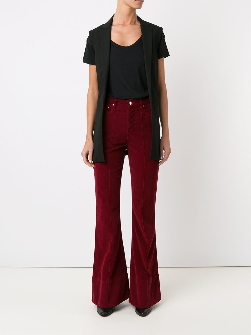 flared velvet trousers