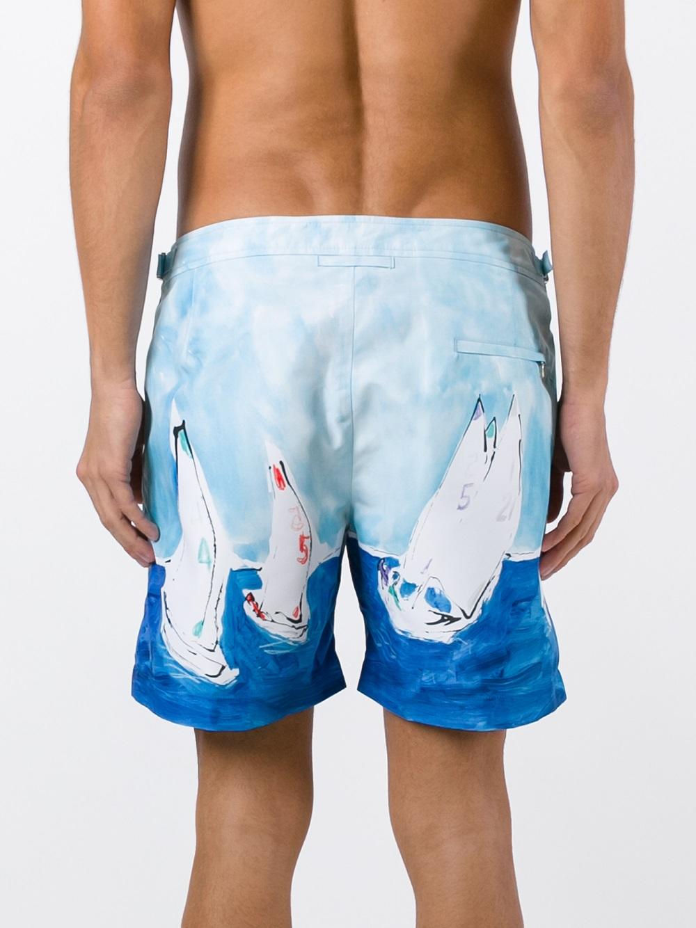 sailboat print swim shorts