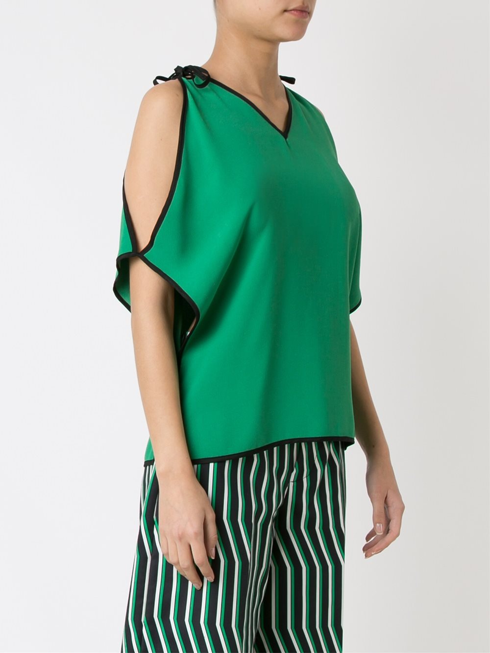 v-neck panelled blouse