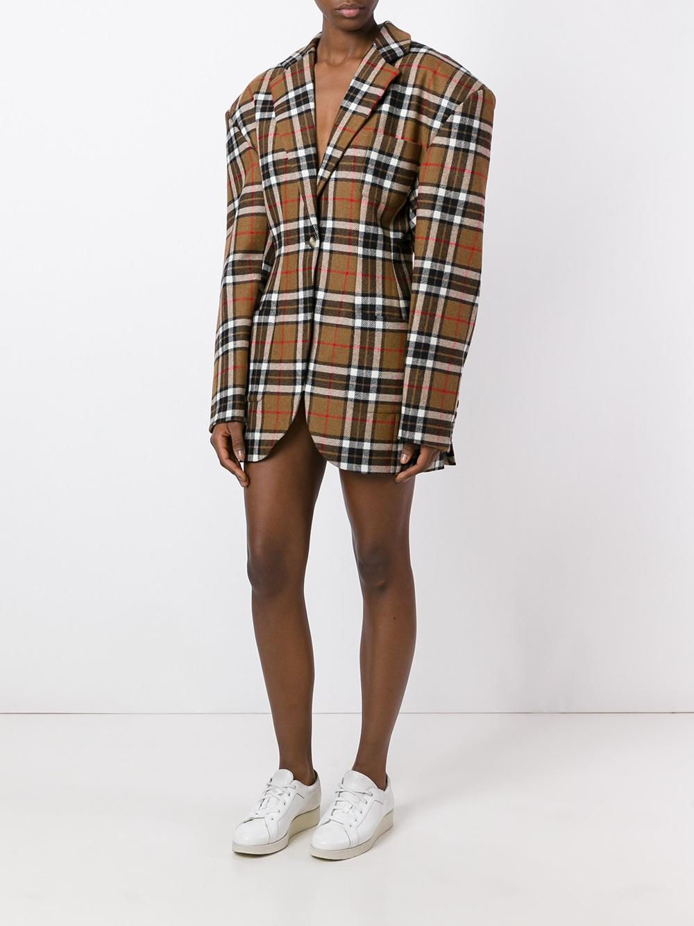 checked oversized blazer