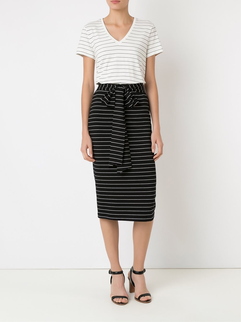 v-neck striped blouse