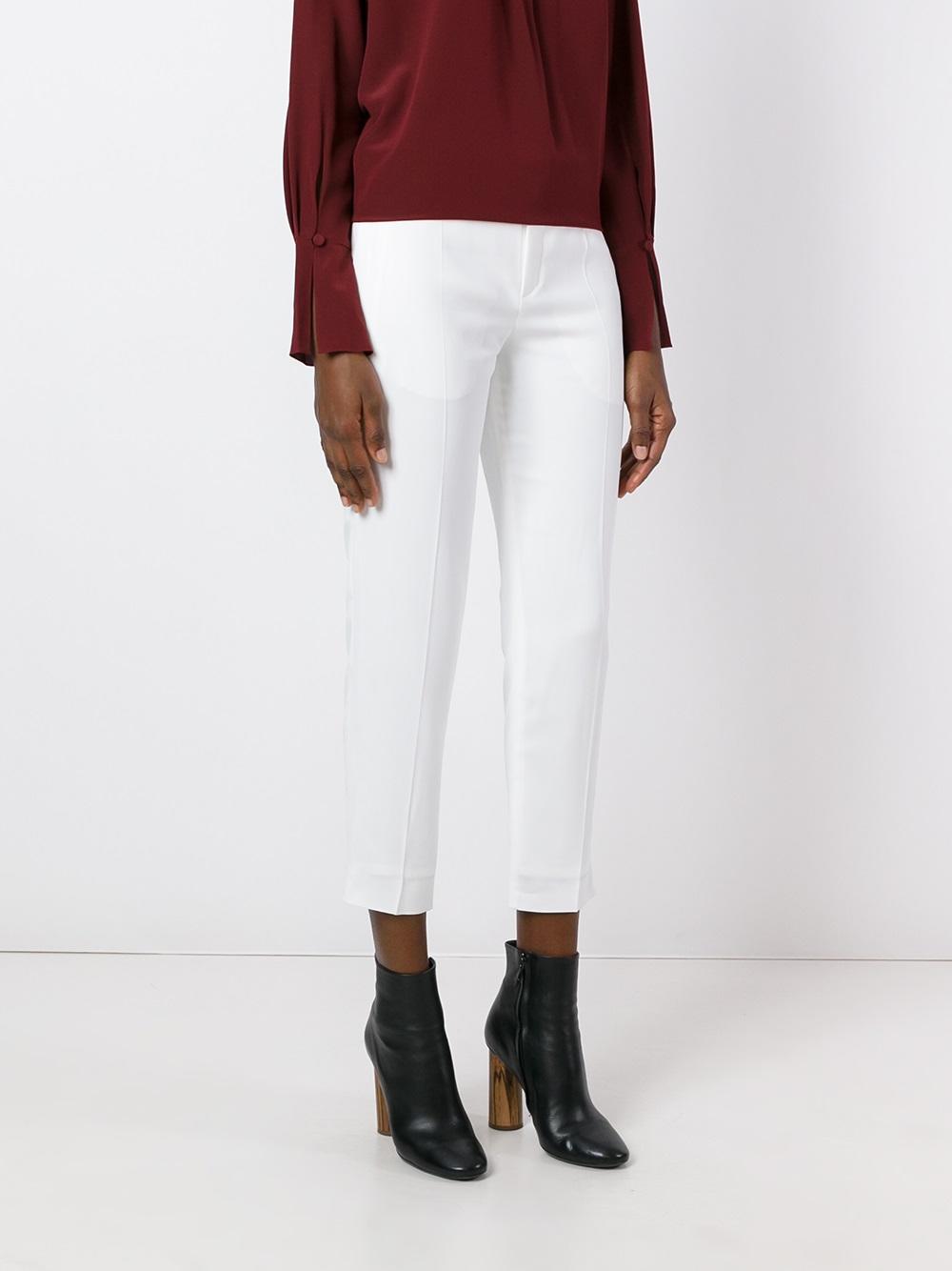 slim fit cropped trousers