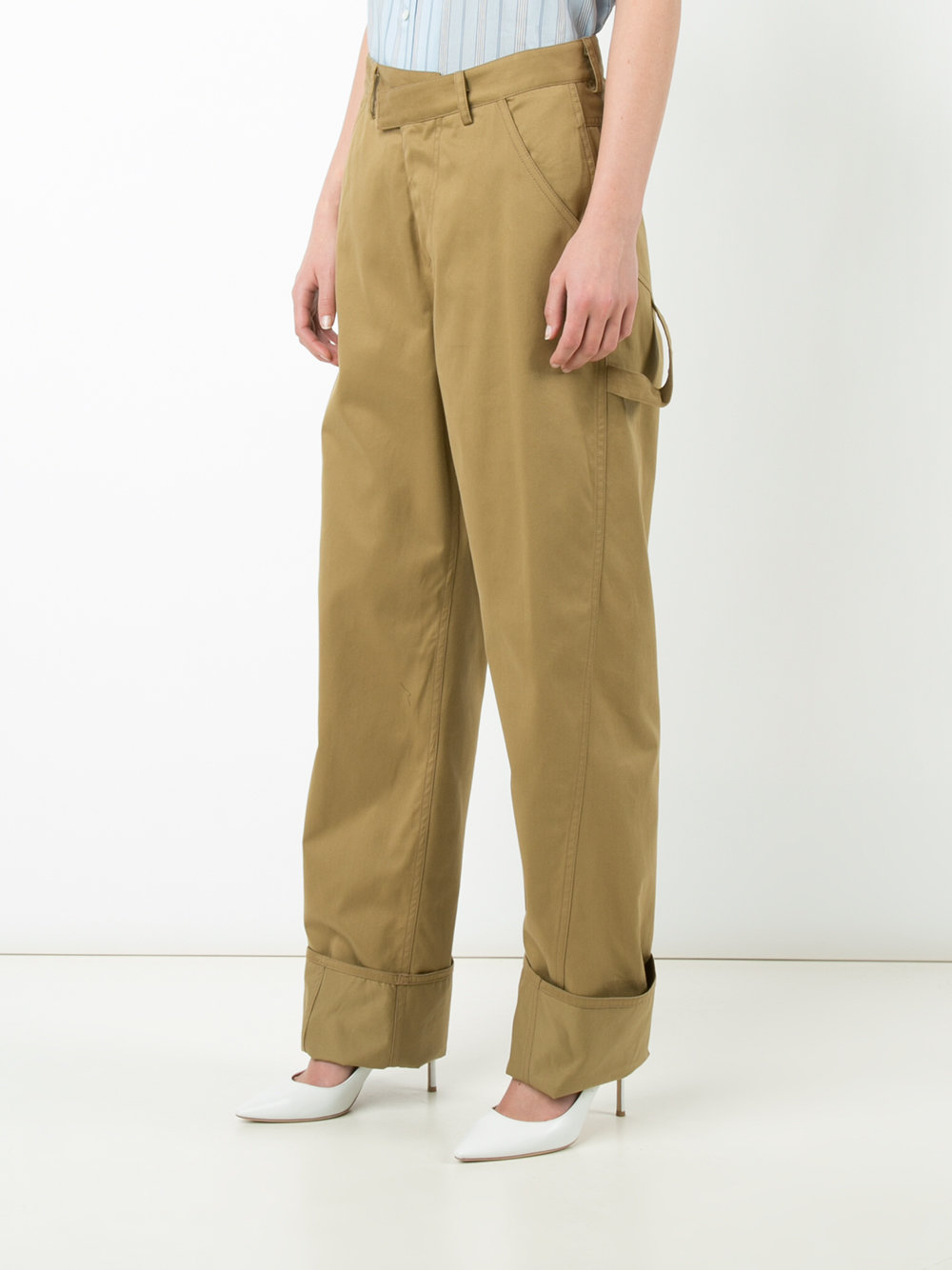 folded hem straight trousers