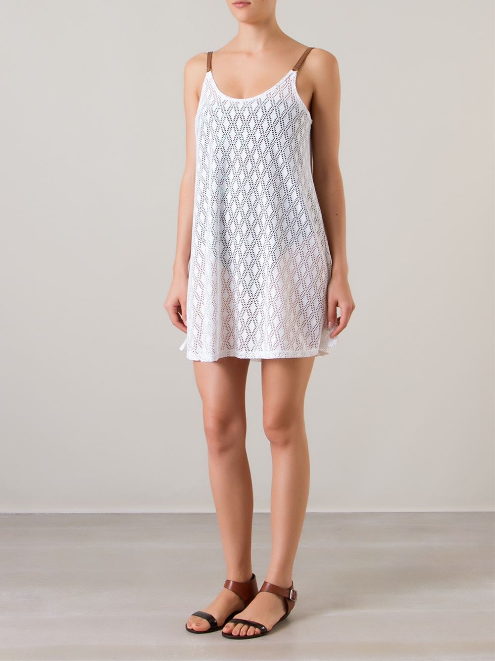 sleeveless lace beach dress