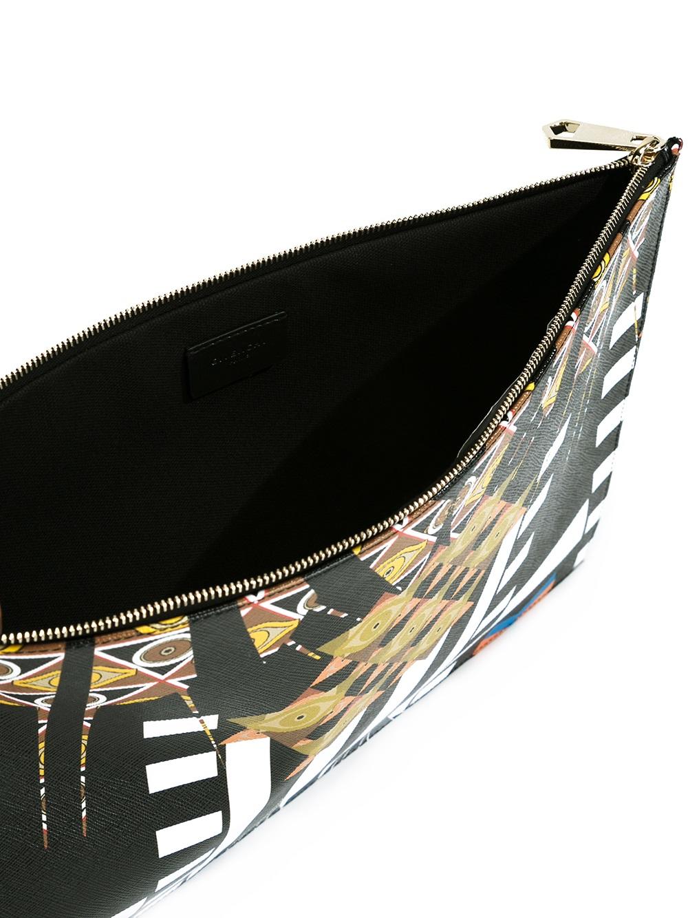 Egyptian art deco printed clutch