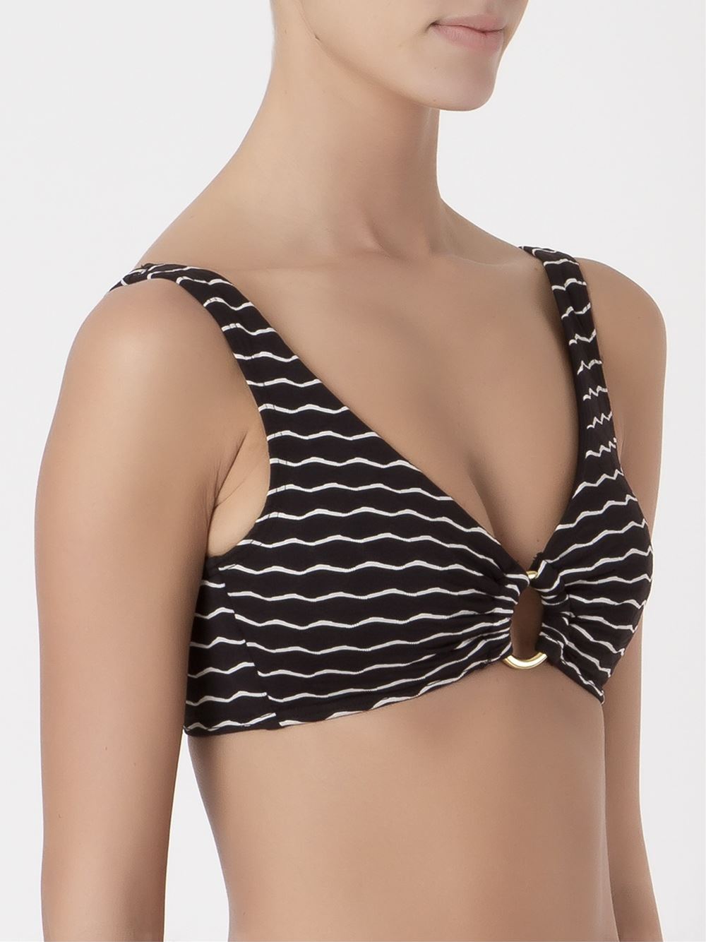 striped bikini top