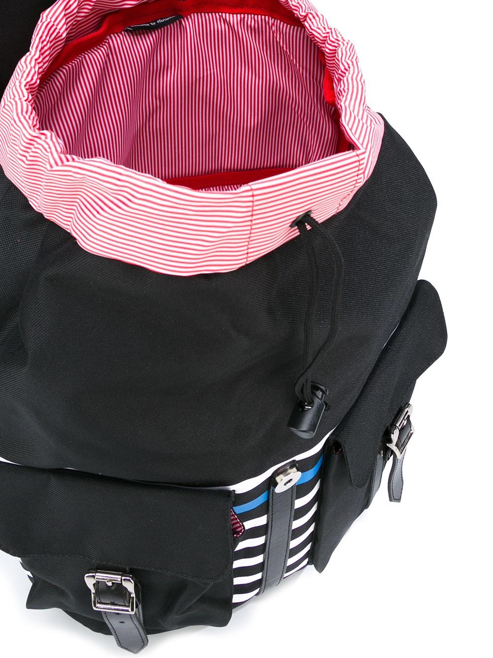 colour block striped backpack