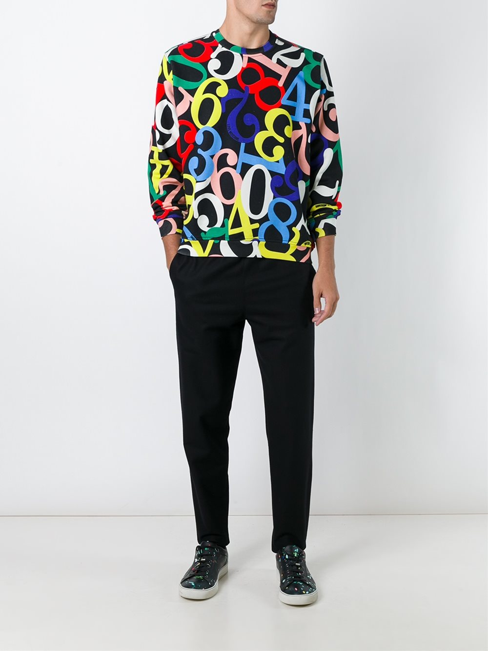 numbers print sweatshirt 