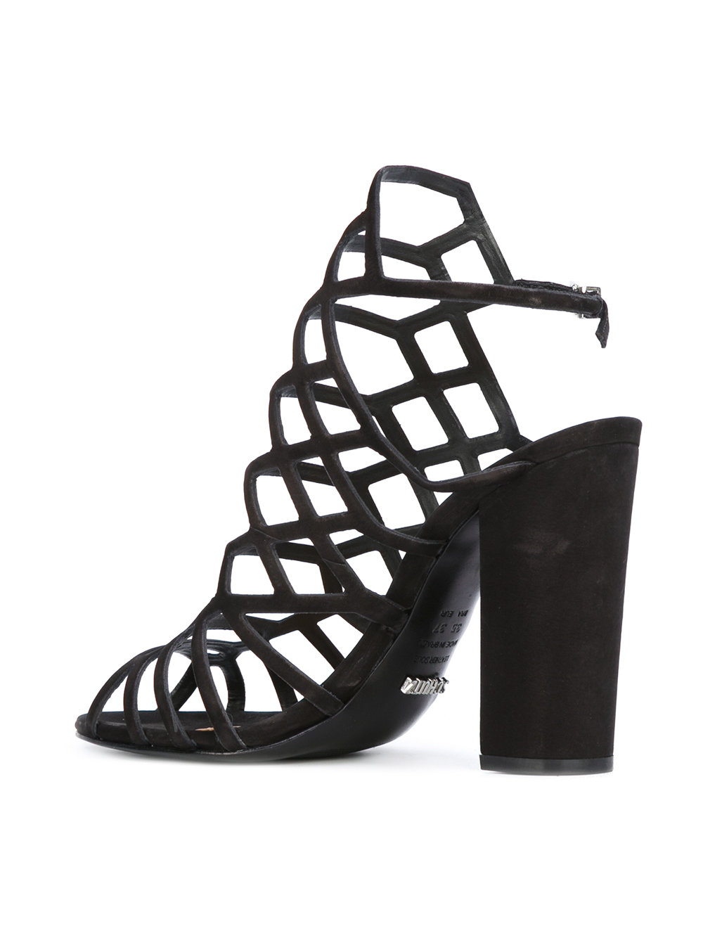 block heel caged sandals