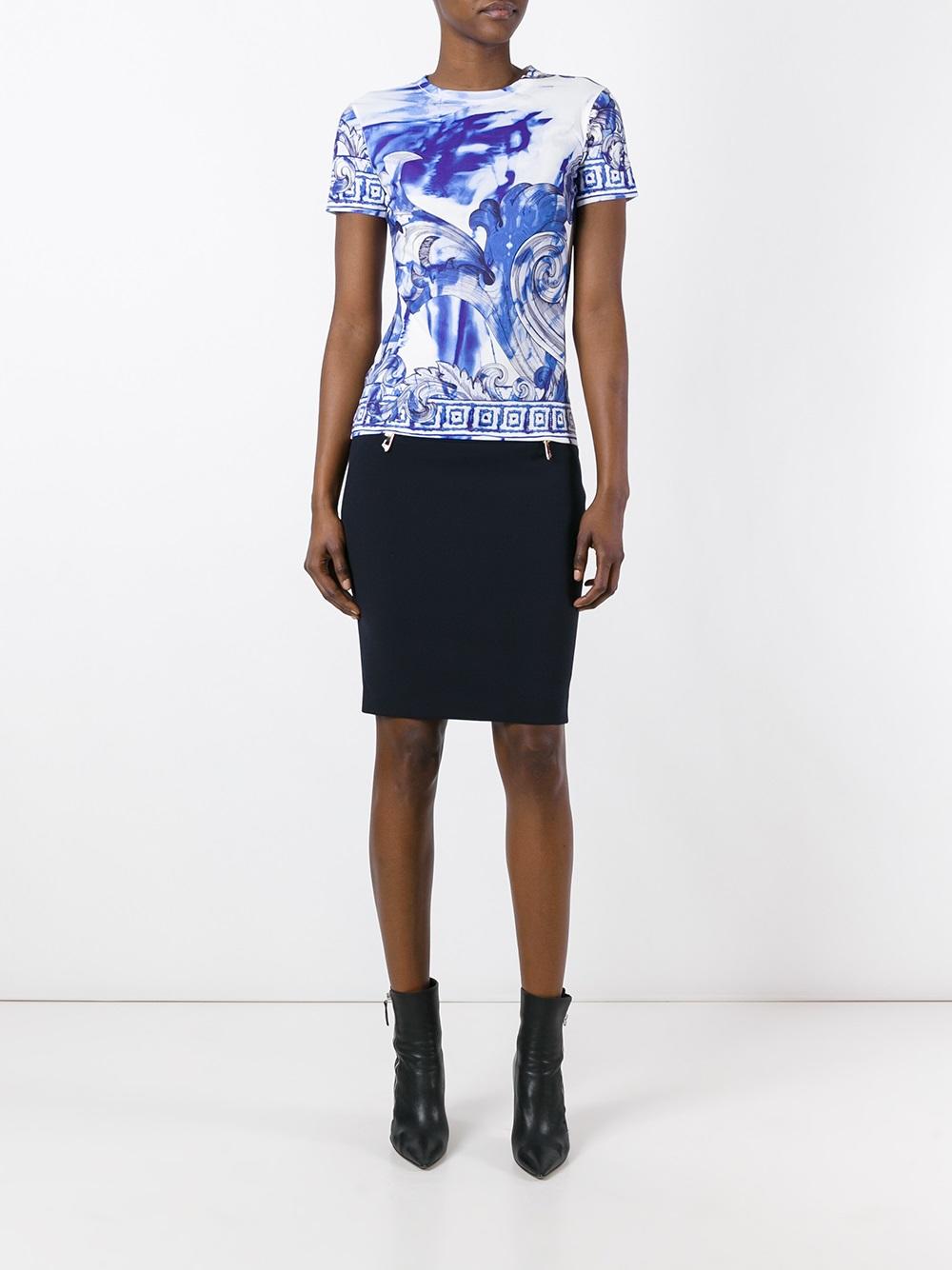 zipped pockets pencil skirt 