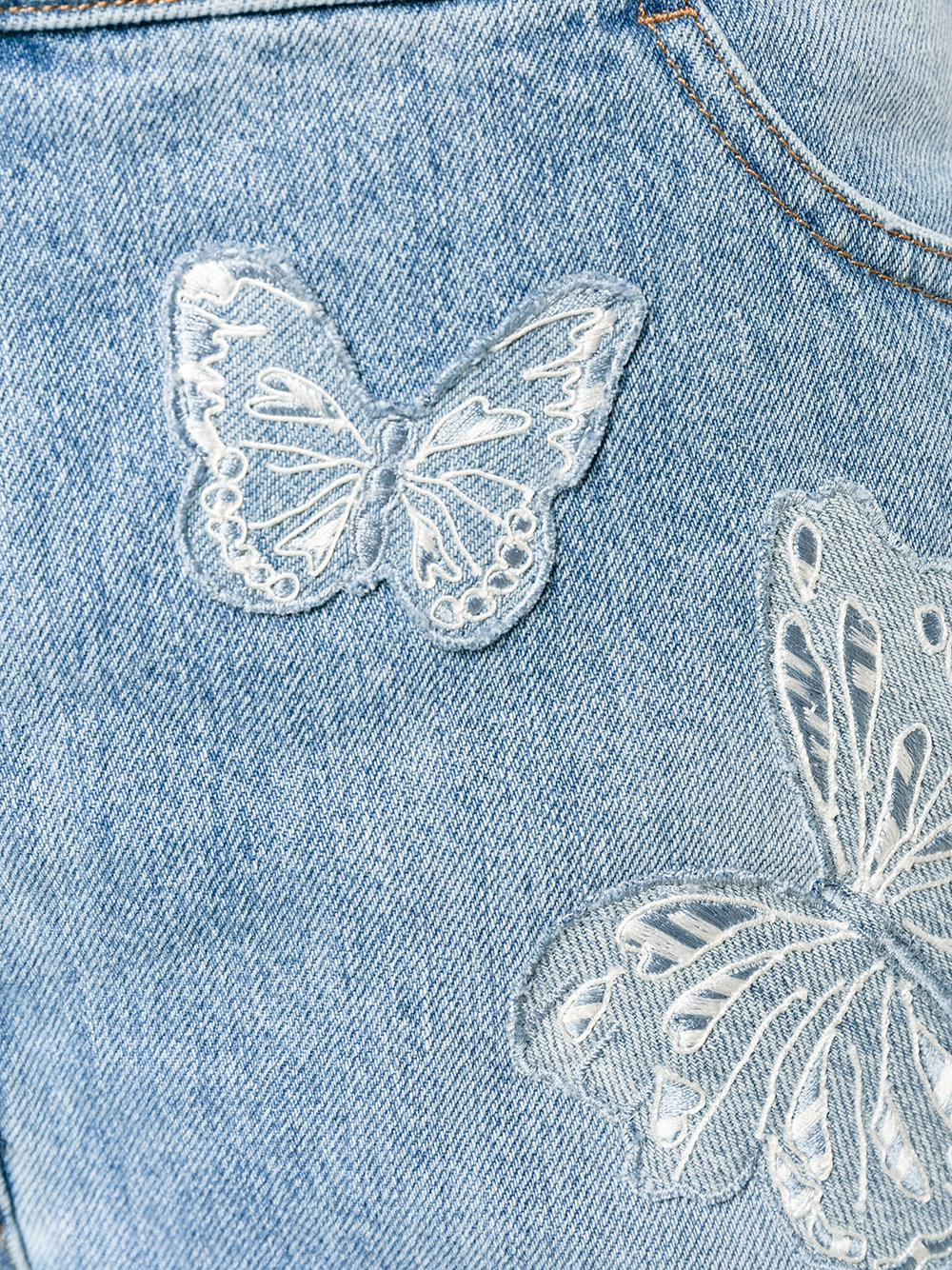 butterfly appliqué dungarees