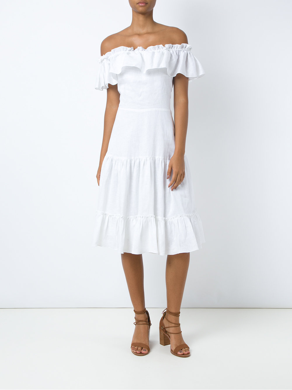 off the shoulder flared dress