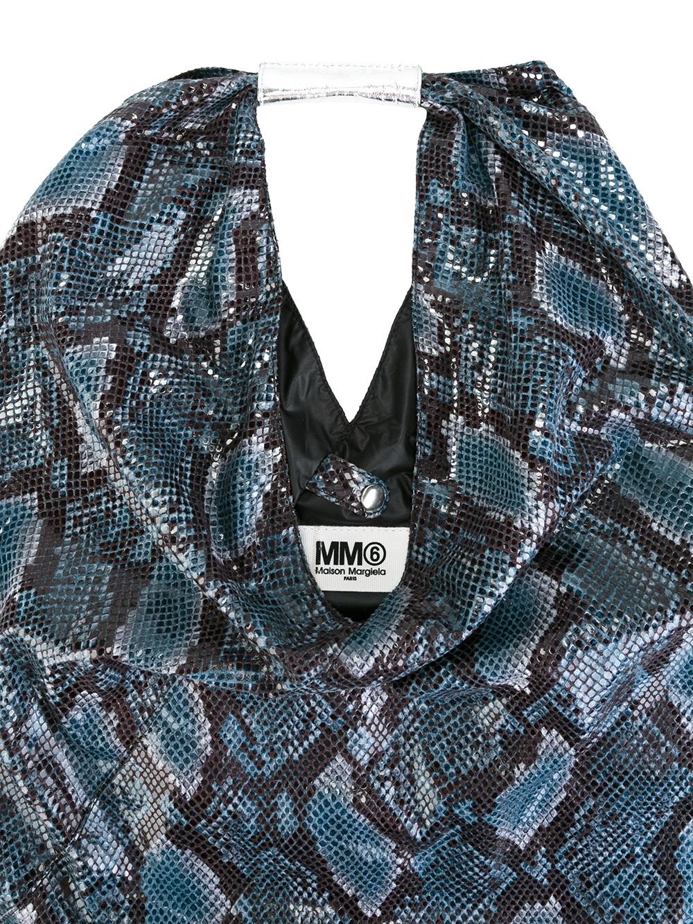 snakeskin print tote bag 