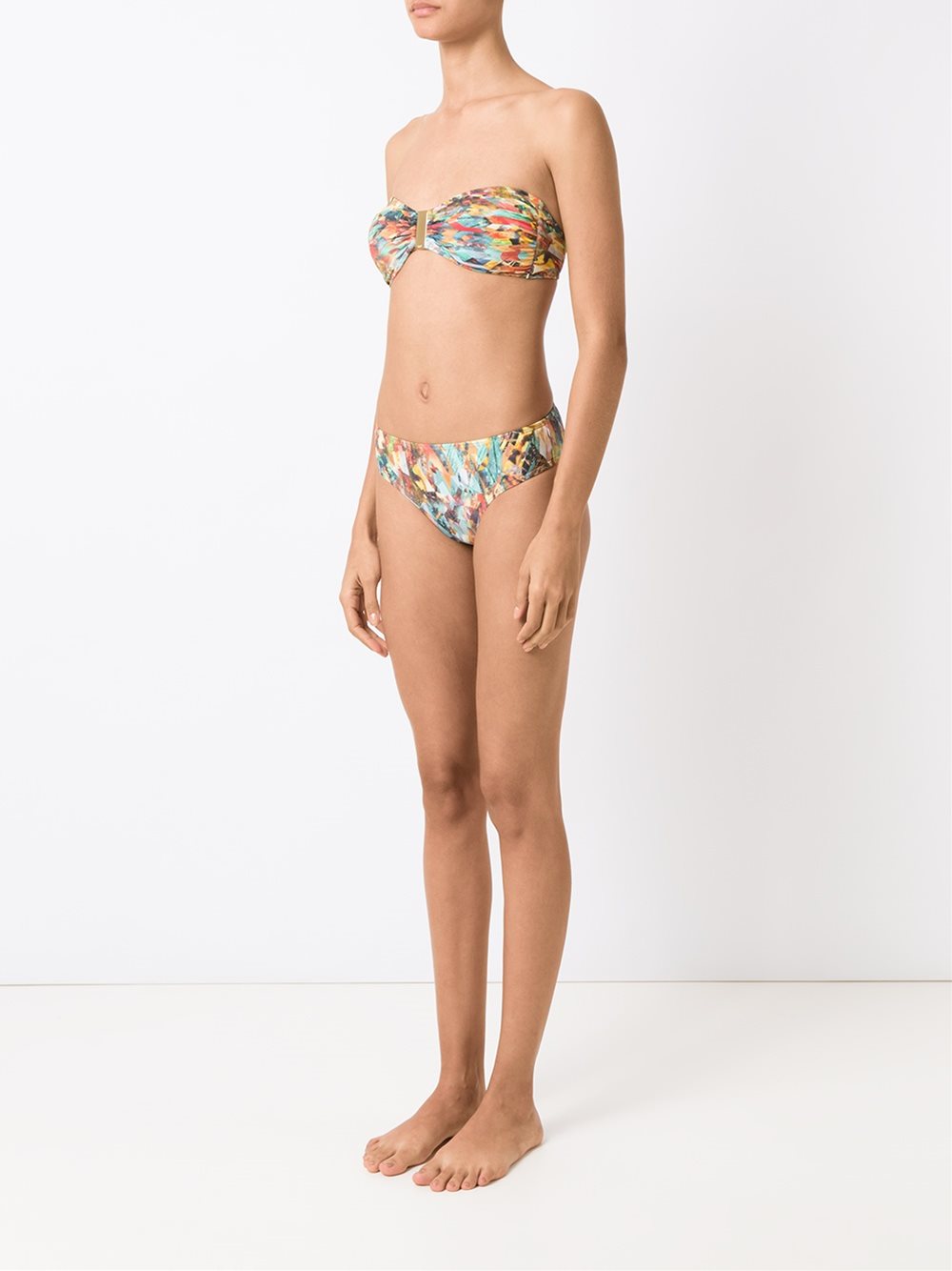 printed bandeau bikini set