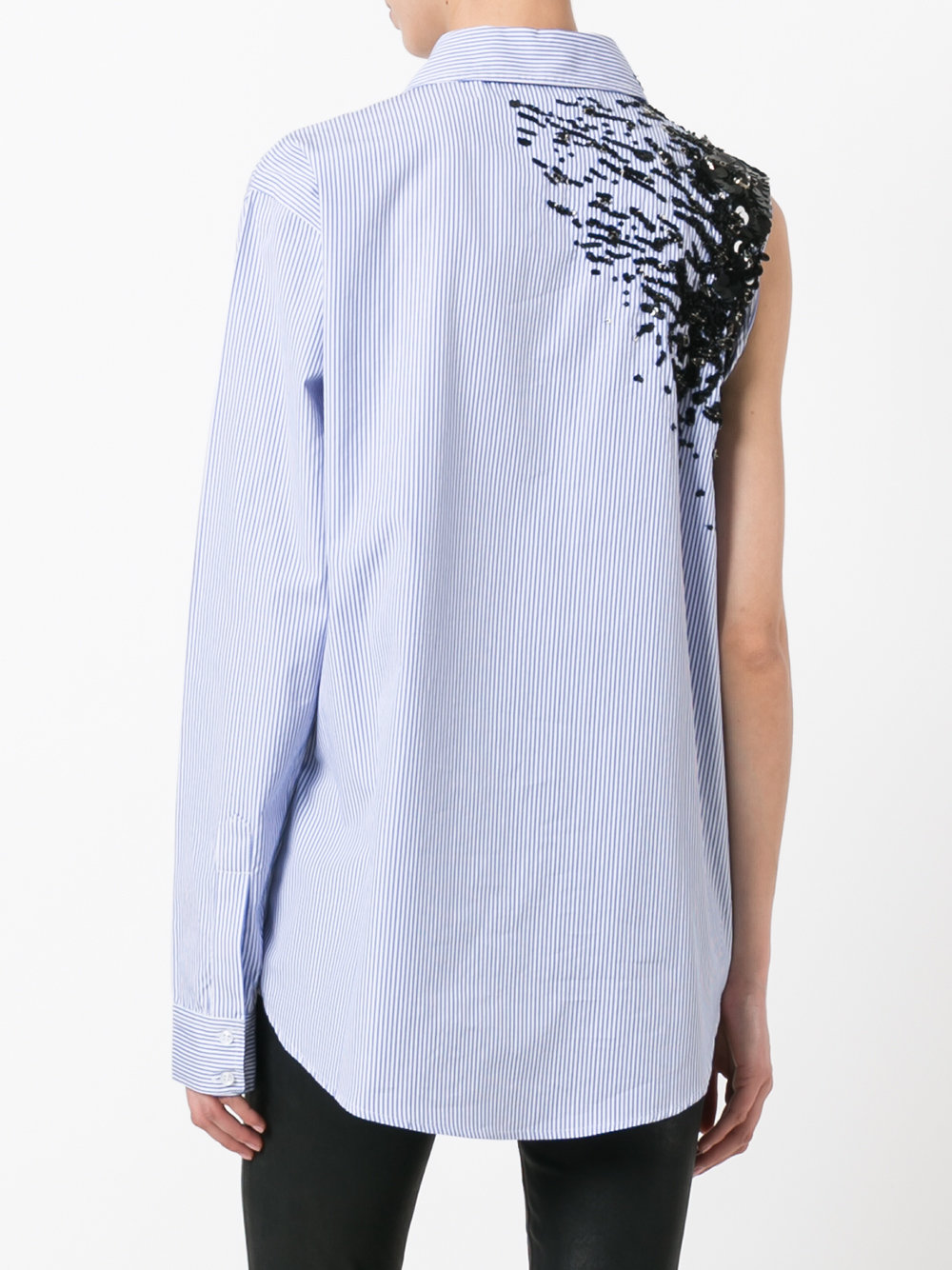 Crash embellished asymmetric shirt