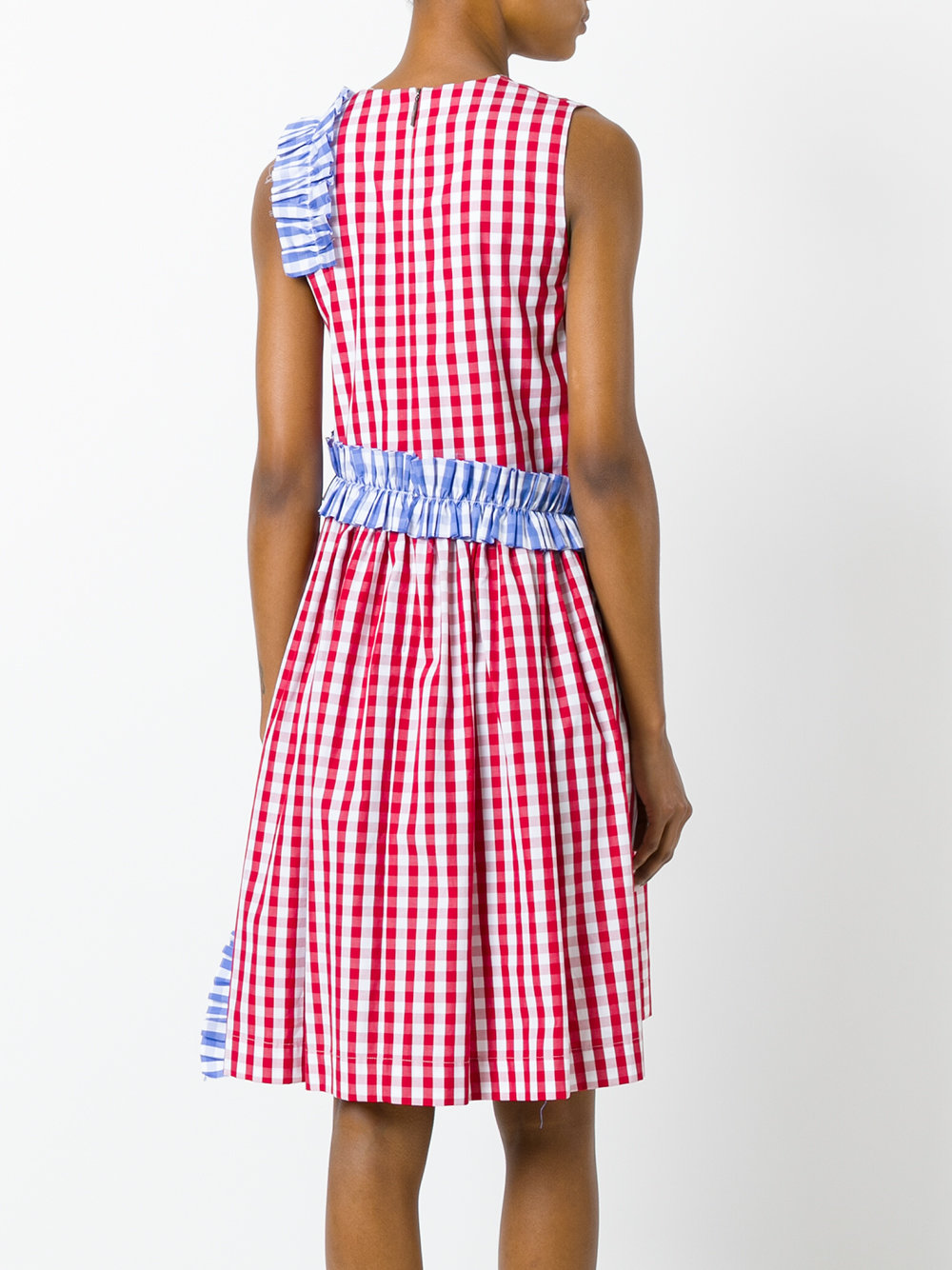 gingham ruffle detail dress 