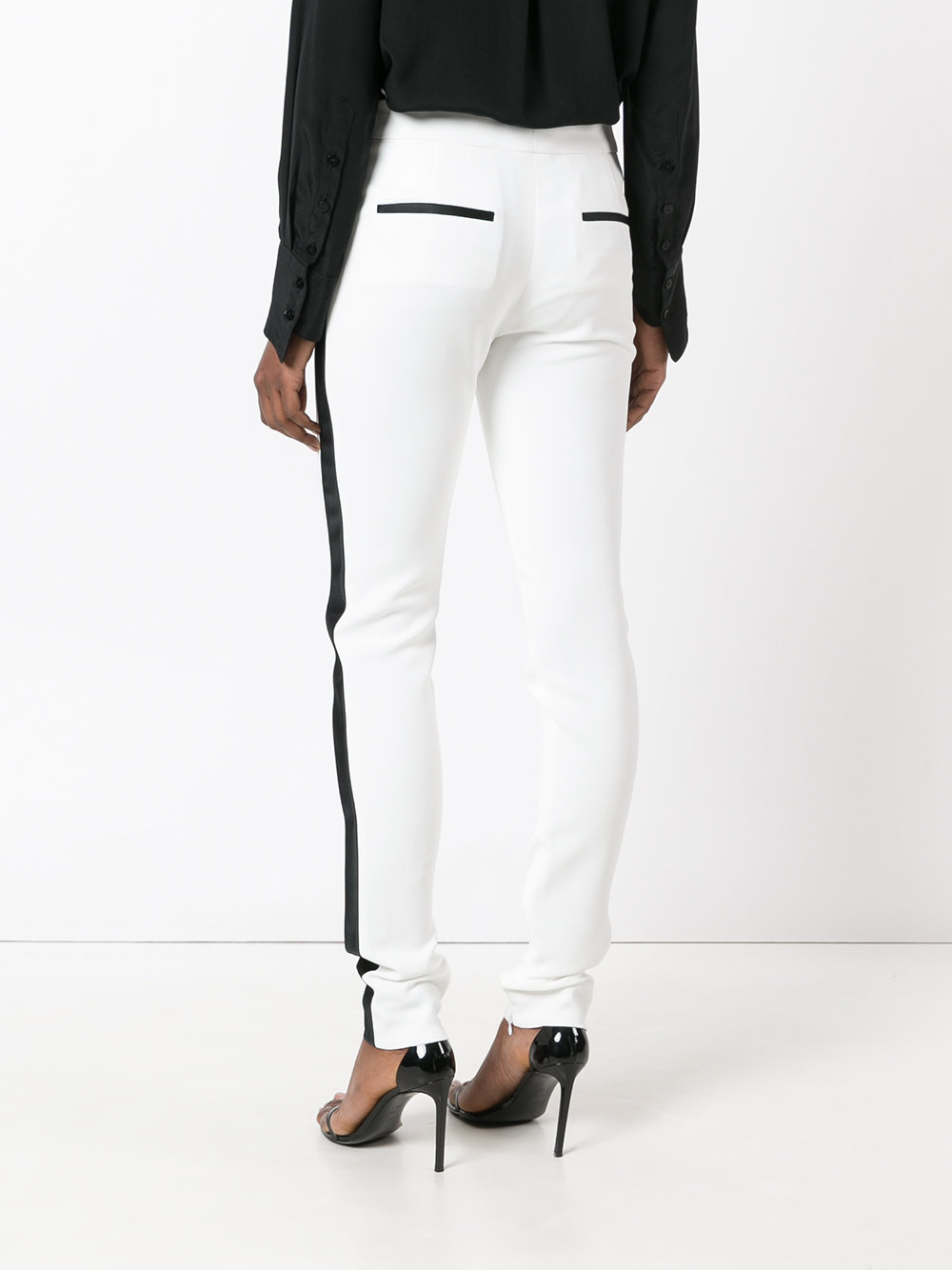 two-tone slim trousers