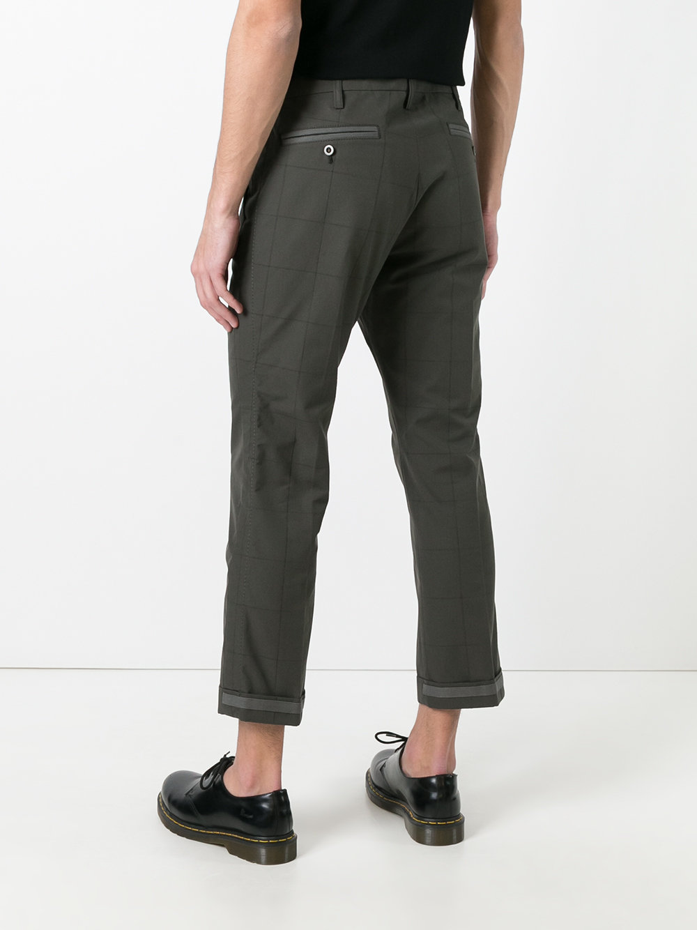 cropped checked trousers