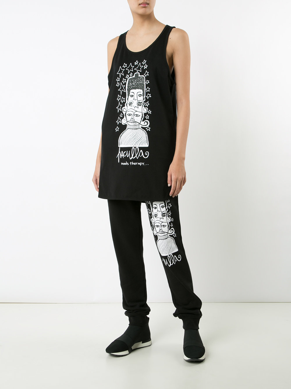 oversize printed vest top