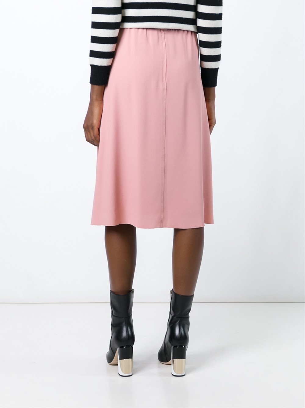 elasticated waistband A-line skirt