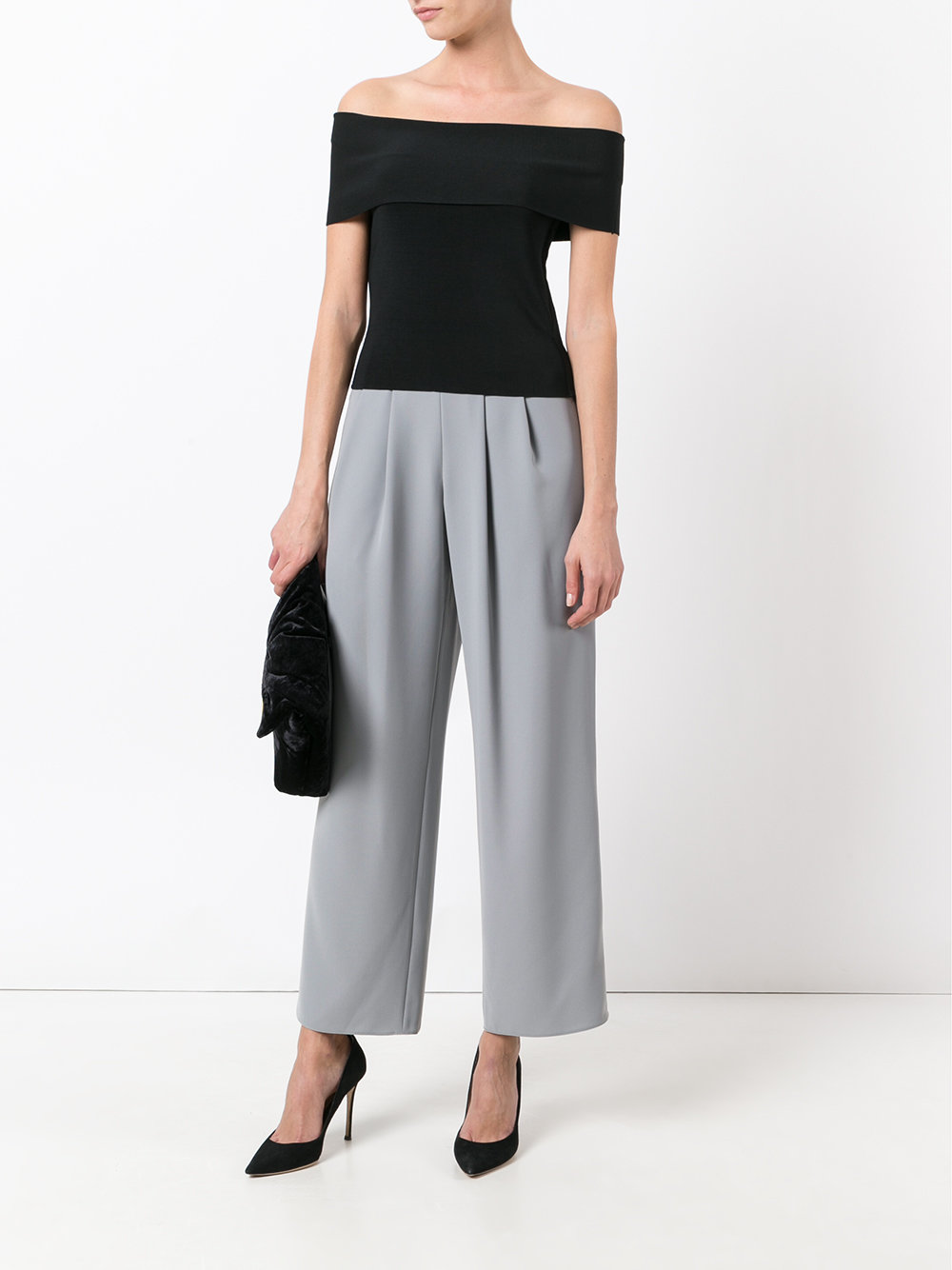 pleated cropped trousers