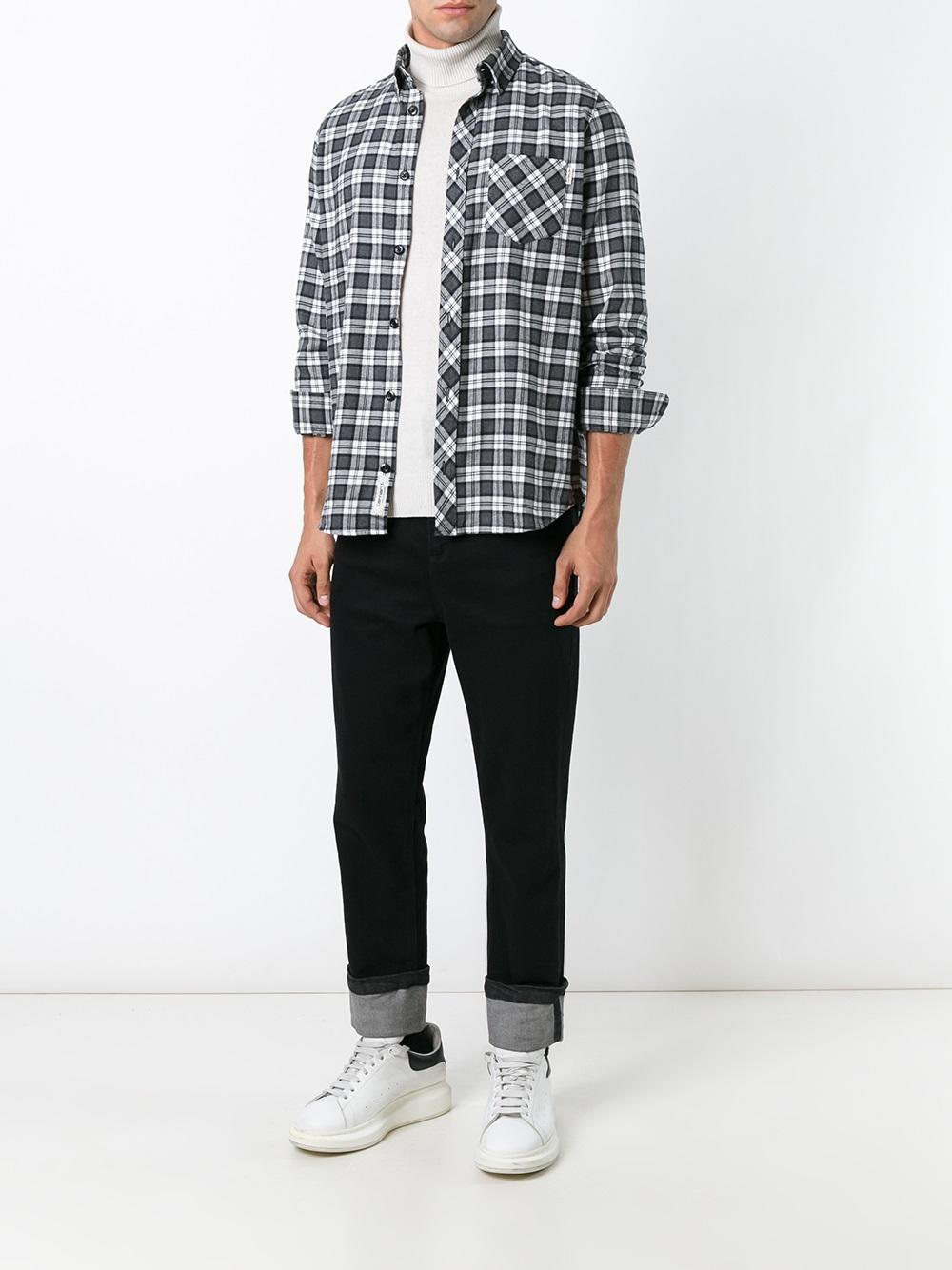 button-down plaid shirt