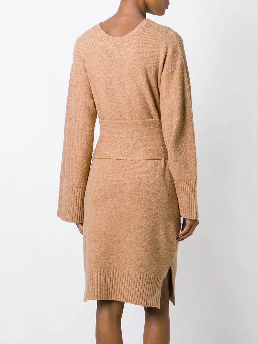 belted knit dress