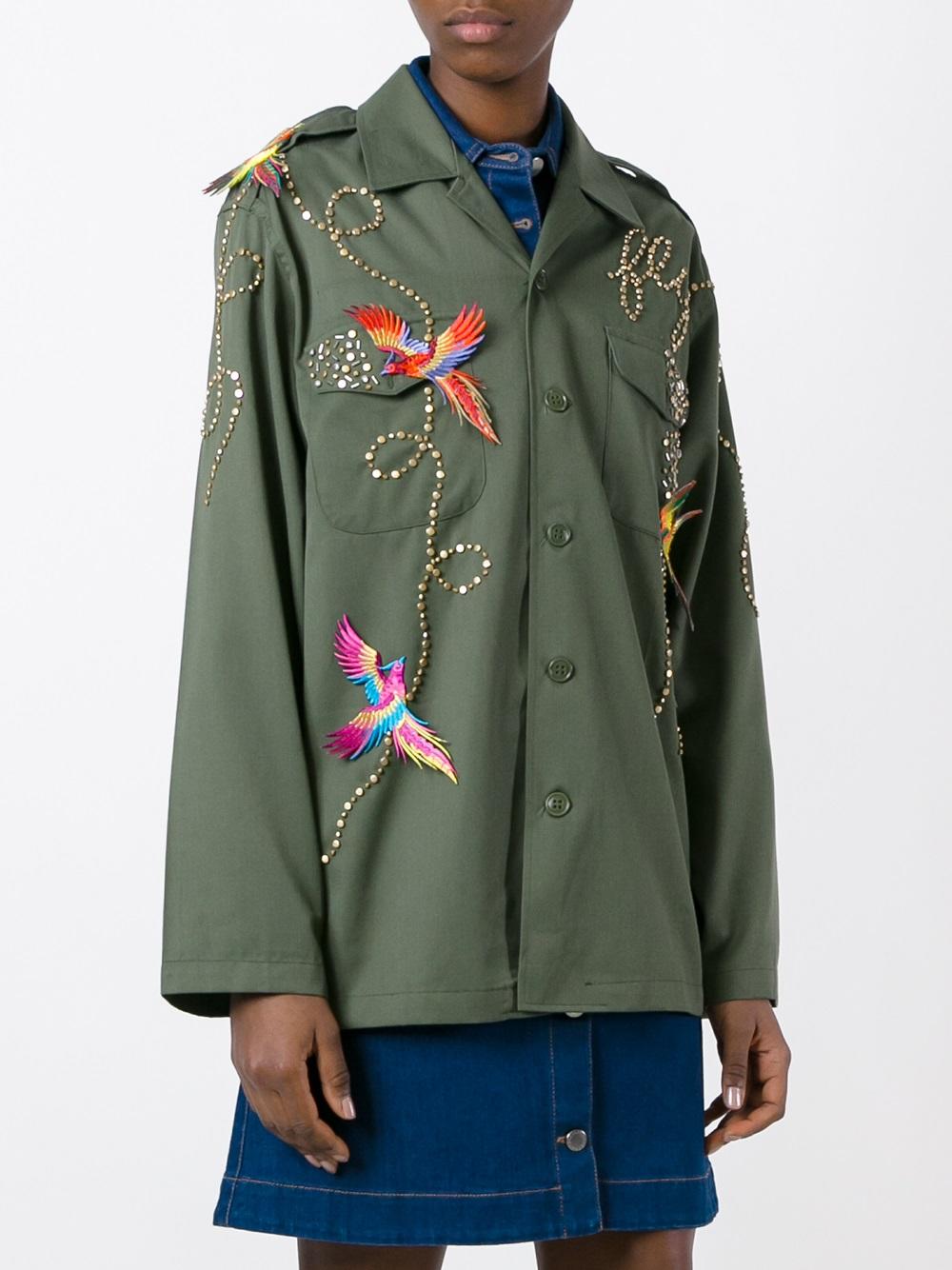 bird embroidered jacket