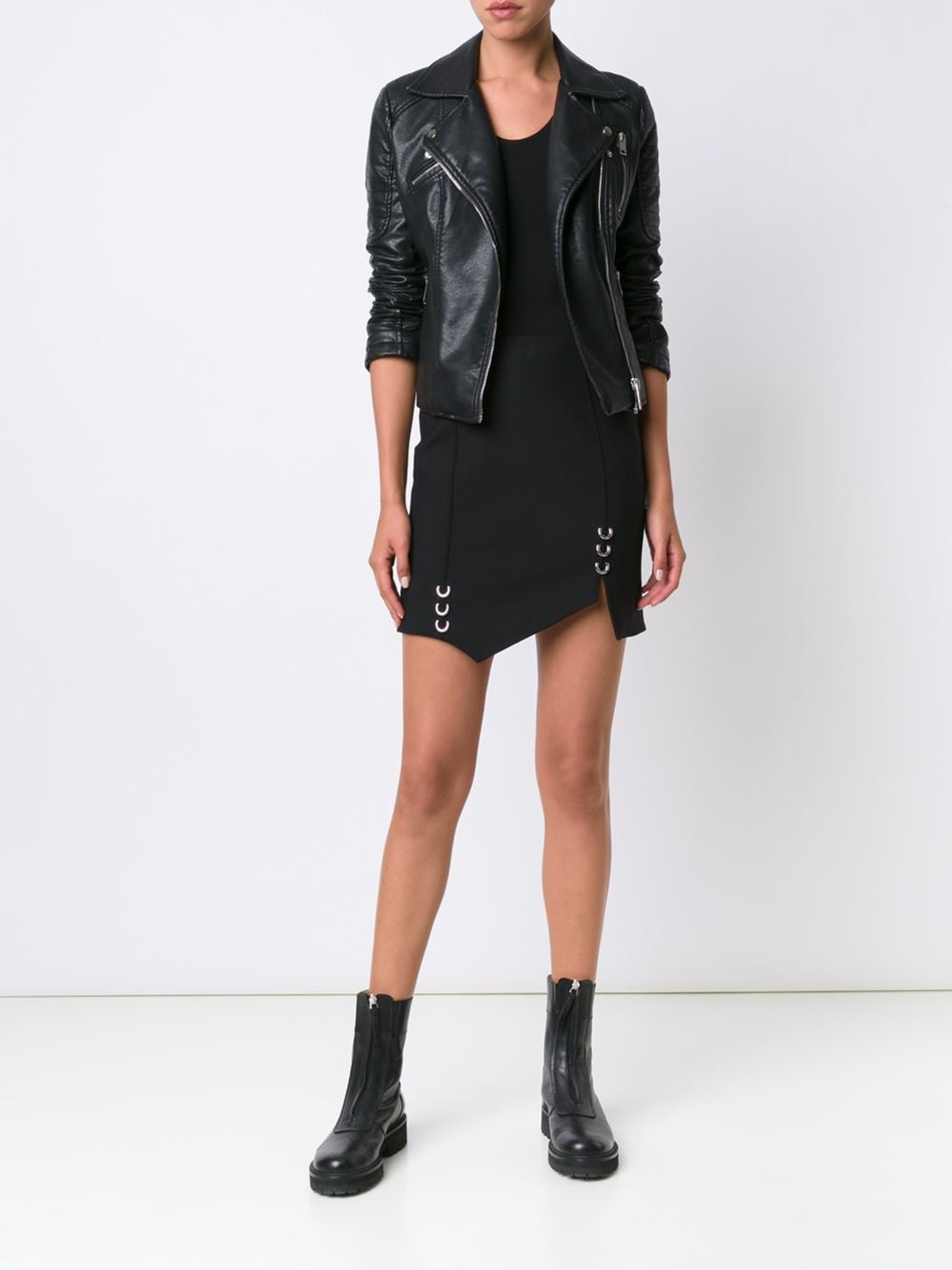piercing detail asymmetric skirt