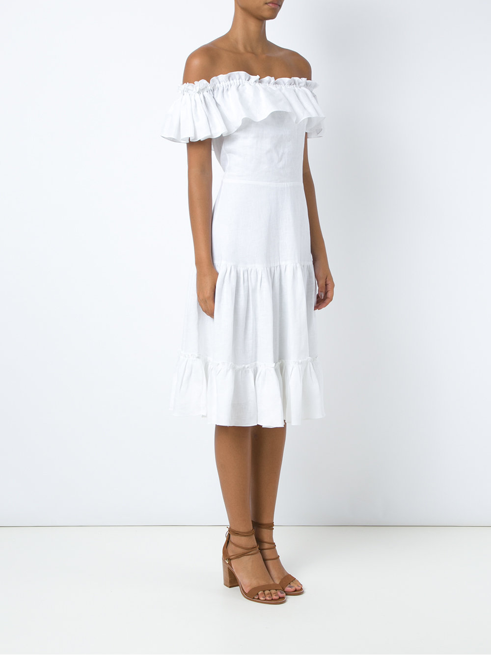 off the shoulder flared dress