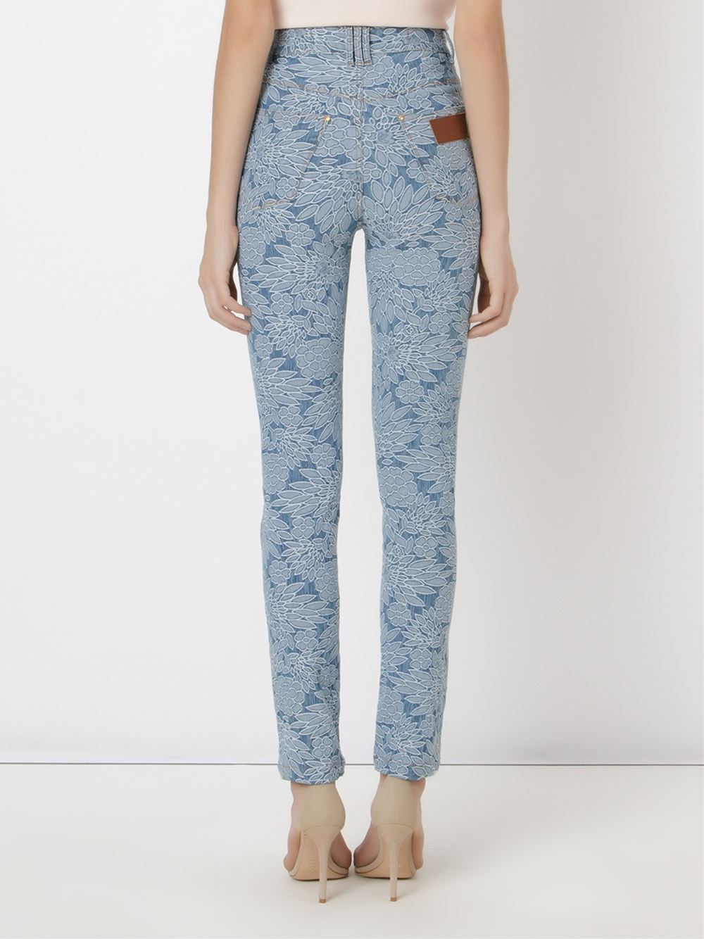 floral embroidered skinny jeans
