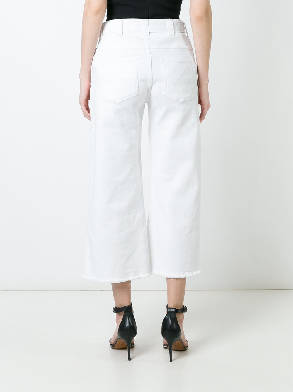 tie waist cropped wide-leg jeans
