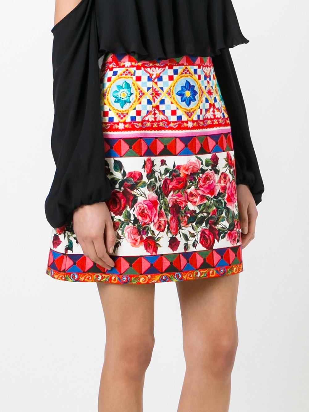 Mambo print A-line skirt