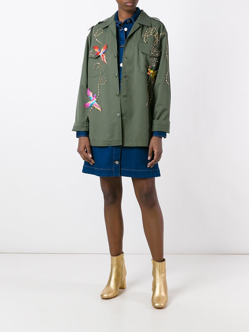 bird embroidered jacket