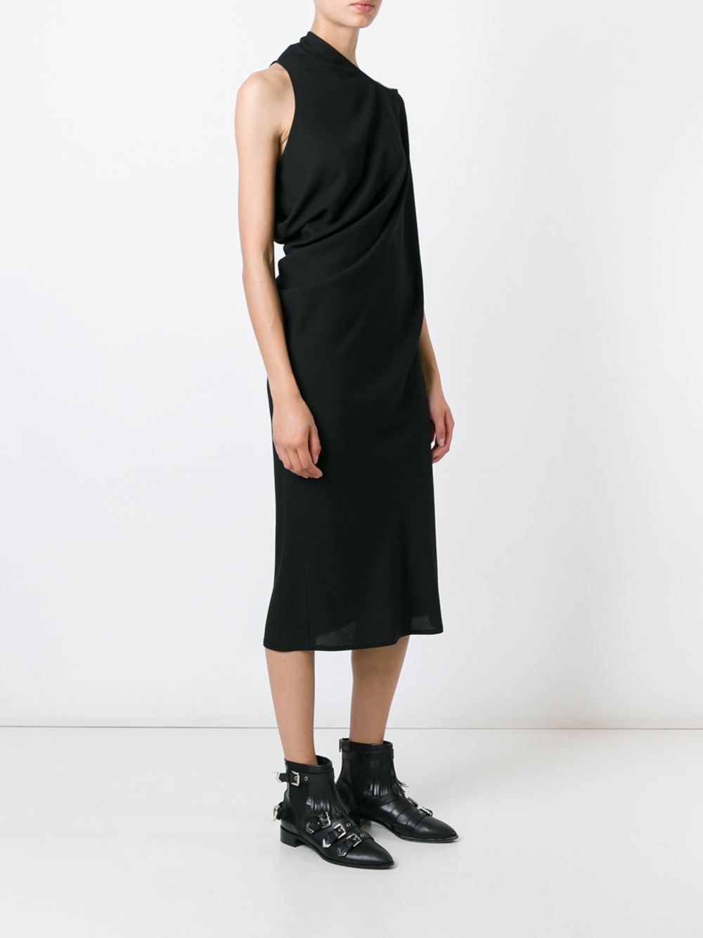 asymmetric neck dress