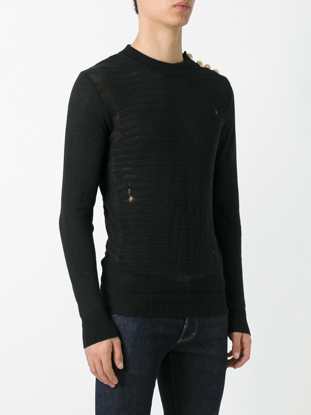 embossed striped jumper